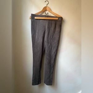 Brown Faux Suede Street Leggings